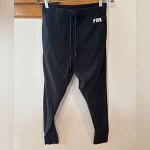 PINK Victoria's Secret Black Women’s Jogger Sweatpants with Pockets - Large